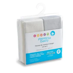 Housse De Matelas À Langer*Formula Baby Lot de 2 housse à matelas à langer de Ecru/Perle