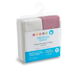 Housse De Matelas À Langer*Formula Baby Lot de 2 housse à matelas à langer de Ecru/Terracota