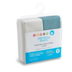 Housse De Matelas À Langer*Formula Baby Lot de 2 housse à matelas à langer de Ecru/Nile