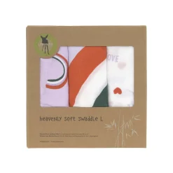 Langes*Lässig Lot de 3 langes d'emmaillotage L de Lavande