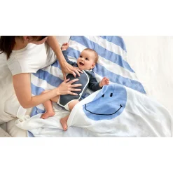 Langes*Lässig Lot de 2 langes d'emmaillotage XL de Bleu ciel