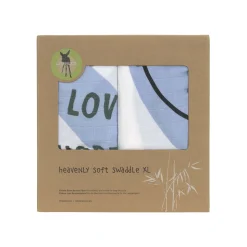 Langes*Lässig Lot de 2 langes d'emmaillotage XL de Bleu ciel