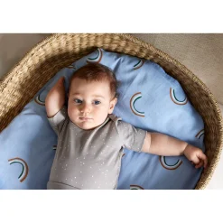 Langes*Lässig Lot de 3 langes d'emmaillotage L de Bleu ciel