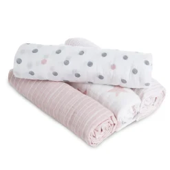 Langes*aden + anais essentials Lot de 4 langes 112x112 de Dusty