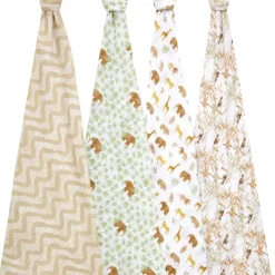 Langes*aden + anais essentials Lot de 4 Maxi-Langes Mousseline de Tanzania