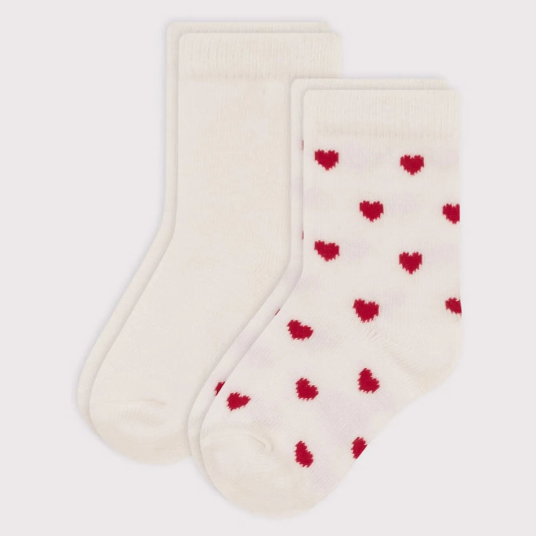 Chaussettes, Chaussons|Chaussettes, Collants, Chaussons*Petit Bateau Lot de 2 paires de chaussettes cœurs en jersey de coton bébé de