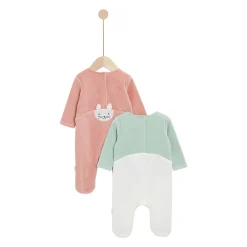 Pyjamas*P'tit bisou Lot de 2 Pyjamas de Sauge / Terracotta