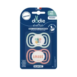 Biberons Pp (Polypropylène)*Dodie Lot de 2 Sucettes Anatomiques Extra Aléatoire 18 mois + de Rose