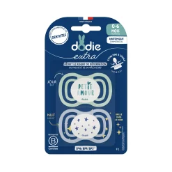 Biberons Pp (Polypropylène)*Dodie Lot de 2 Sucettes Anatomiques Jour/Nuit Aléatoire 0-6 mois de