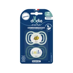 Biberons Pp (Polypropylène)*Dodie Lot de 2 Sucettes Anatomiques Extra Aléatoire 18 mois + de Bleu