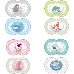 Sucettes*Mam Lot de 2 sucettes animaux 2ème âge silicone de Aléatoire