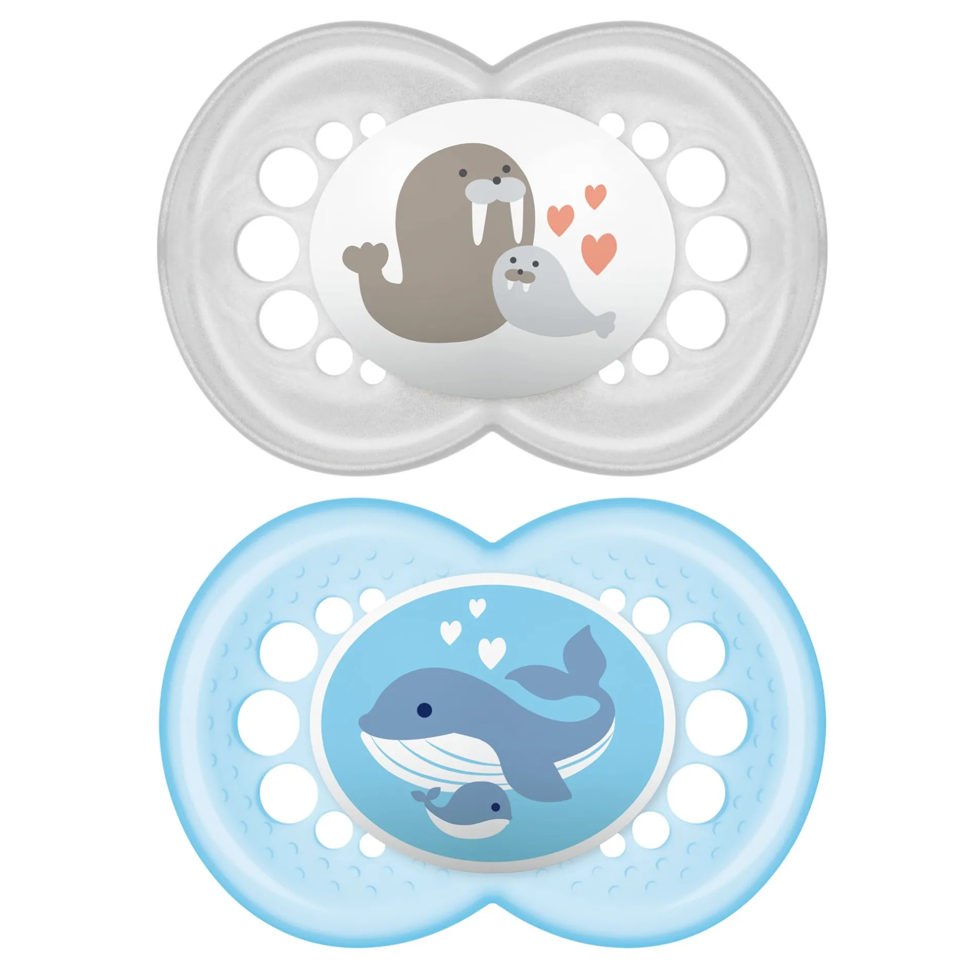 Sucettes*Mam Lot de 2 sucettes animaux 2ème âge silicone de Aléatoire