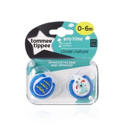 Sucettes*Tommee Tippee Lot de 2 sucettes Classique 0-6 mois de Aléatoire