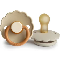 Sucettes*Frigg Lot de 2 sucettes Daisy Bloom Latex de Desert / Cream