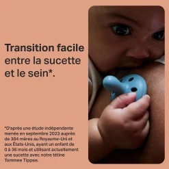 Sucettes*Tommee Tippee Lot de 2 sucettes forme naturelle 0-6 mois de