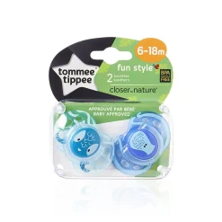Sucettes*Tommee Tippee Lot de 2 sucettes Fun 6-18 mois de Aléatoire