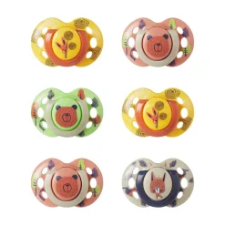 Sucettes*Tommee Tippee Lot de 6 sucettes Fun forme orthodontique symétrique 0-6 mois de