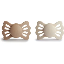 Sucettes*Frigg Lot de 2 sucettes Lucky Silicone 6-18 mois de Satin / Cream