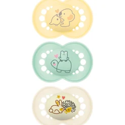 Sucettes*Mam Lot de 3 Sucettes Original 18 mois + de Beige Aléatoire