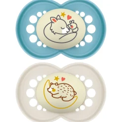 Sucettes*Mam Lot de 2 sucettes Original Nuit Aléatoire 18 mois + de