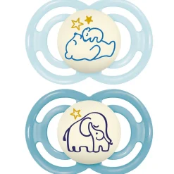 Biberons Pp (Polypropylène)*Mam Lot de 2 sucettes Perfect Nuit 6m+ Aléatoire de Duo Animaux