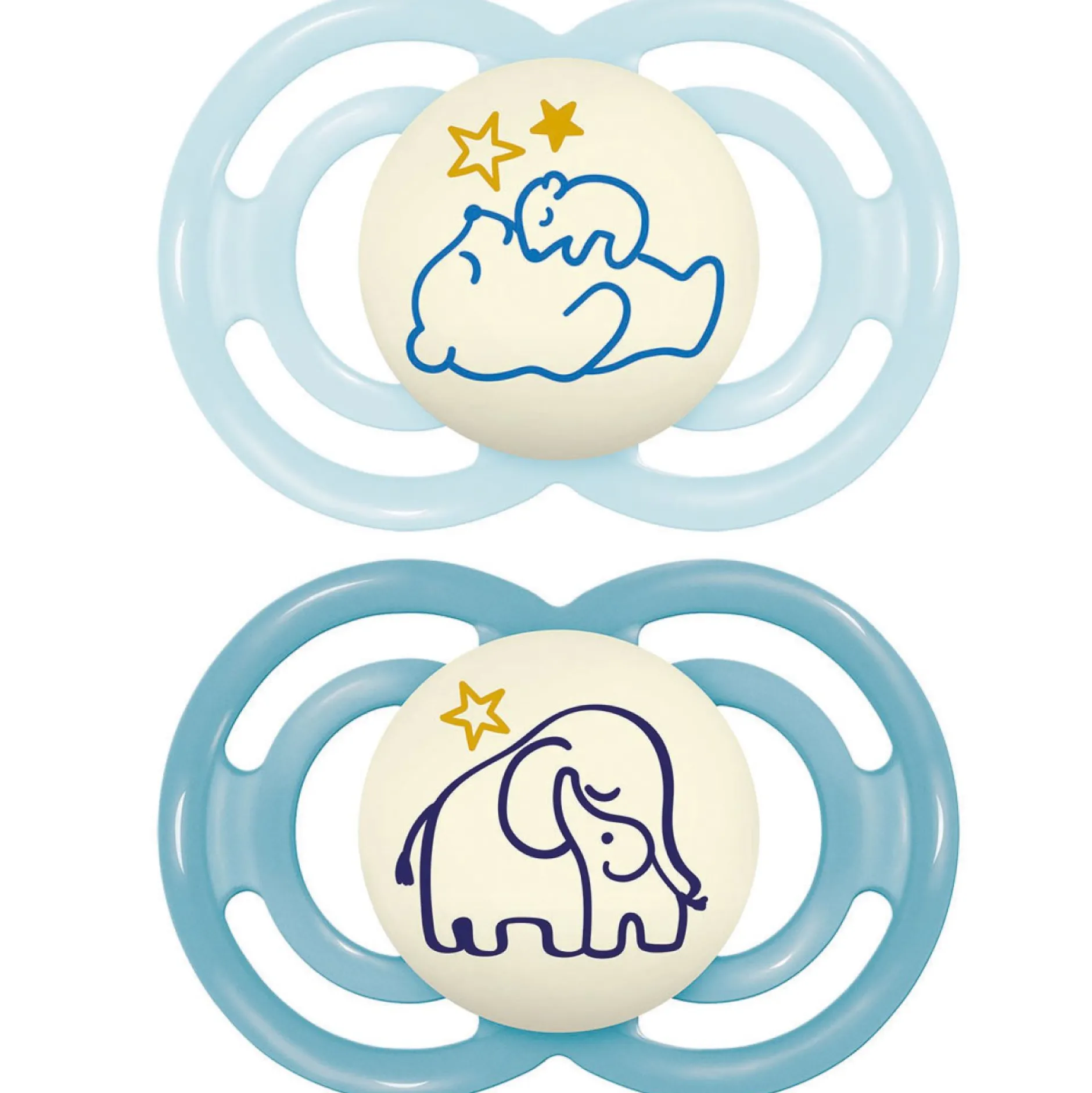 Biberons Pp (Polypropylène)*Mam Lot de 2 sucettes Perfect Nuit 6m+ Aléatoire de Duo Animaux