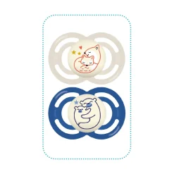 Sucettes*Mam Lot de 2 sucettes Perfect nuit 18m+ en silicone de Aléatoire