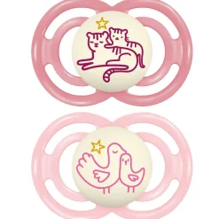 Sucettes*Mam Lot de 2 Sucettes Perfect Nuit 18M+ de Animaux Aléatoire