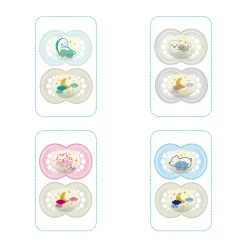 Sucettes*Mam Lot de 2 sucettes silicone nuit 18m+ de Aléatoire