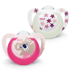 Sucettes*Nuk Lot de 2 sucettes Starlight de Rose