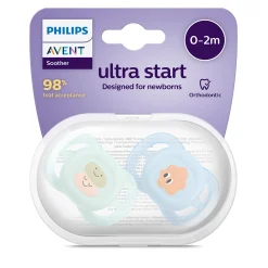 Sucettes*Philips AVENT Lot de 2 sucettes ultra start imprimées 0-2 mois de