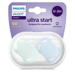 Sucettes*Philips AVENT Lot de 2 sucettes ultra start couleurs 0-2 mois de