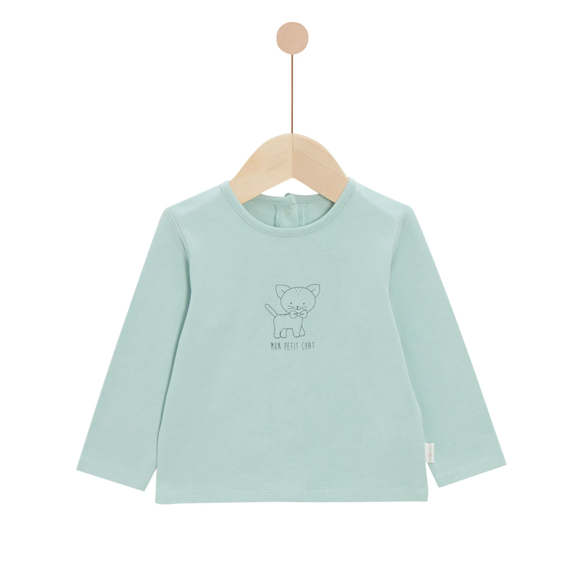 T-Shirts, Polos, Chemises|T-Shirts, Blouses, Chemises*P'tit bisou Lot de 2 Tee-shirts manches longues de Écru / Sauge