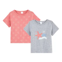 T-Shirts, Blouses, Chemises*P'tit bisou Lot de 2 t-shirts 3 mois de Rose