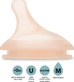 Tétines*Suavinex Lot de 2 tétines anti-colique pour biberon ZERØ.ZERØ Débit moyen de