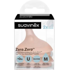 Tétines*Suavinex Lot de 2 tétines anti-colique pour biberon ZERØ.ZERØ Débit moyen de