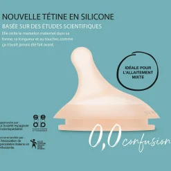 Tétines*Suavinex Lot de 2 tétines anti-colique pour biberon ZERØ.ZERØ Débit moyen de