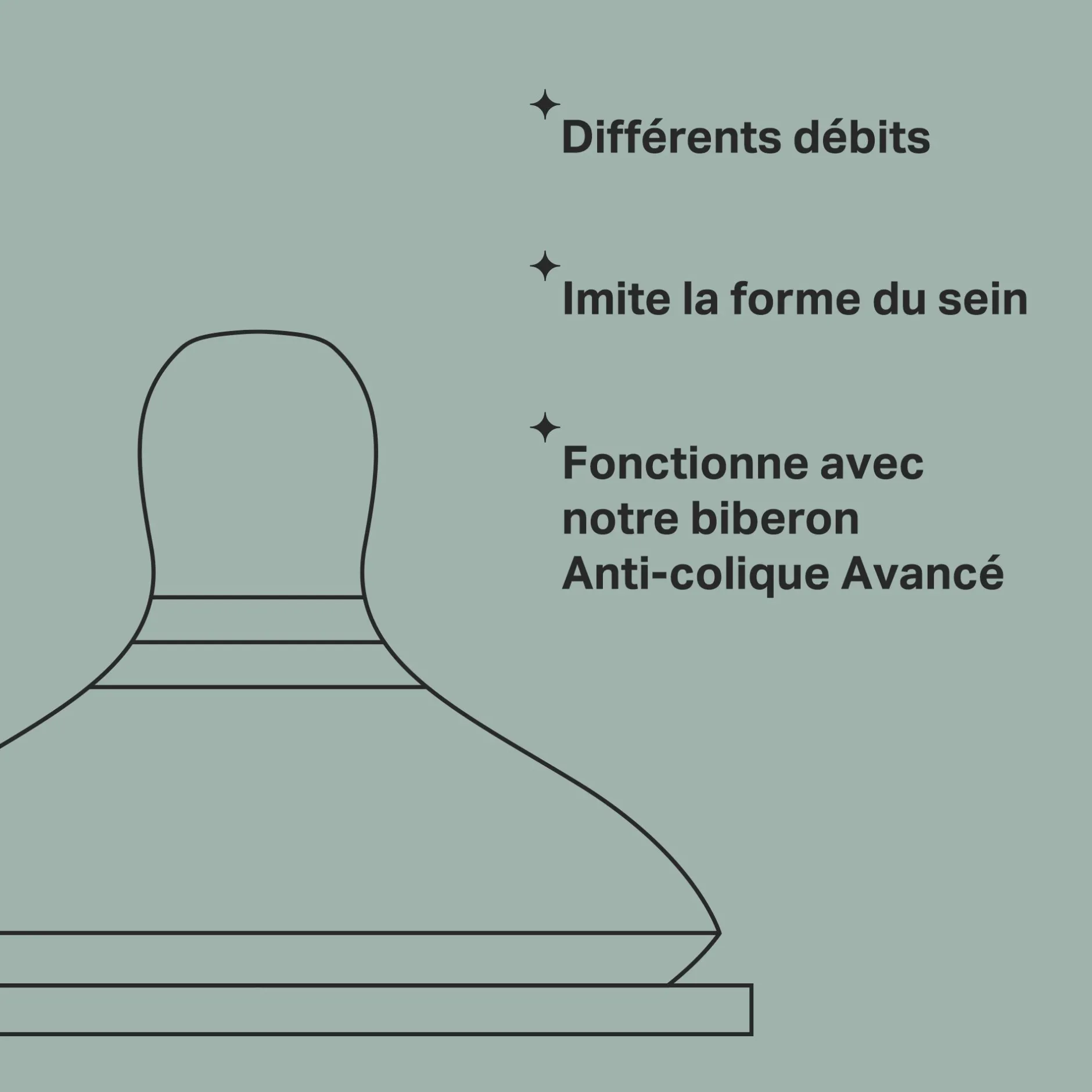 Tétines*Tommee Tippee Lot de 2 tétines anti-colique Débit rapide de
