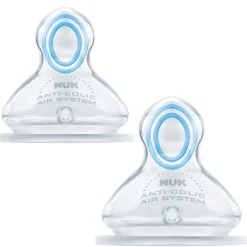 Tétines*Nuk Lot de 2 tétines en silicone T1 S de Transparent