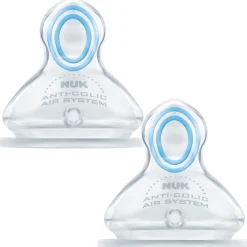 Tétines*Nuk Lot de 2 tétines en silicone T2 M de Transparent