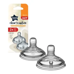 Tétines*Tommee Tippee Lot de 2 tétines 6m+ Liquide Epais de Transparent