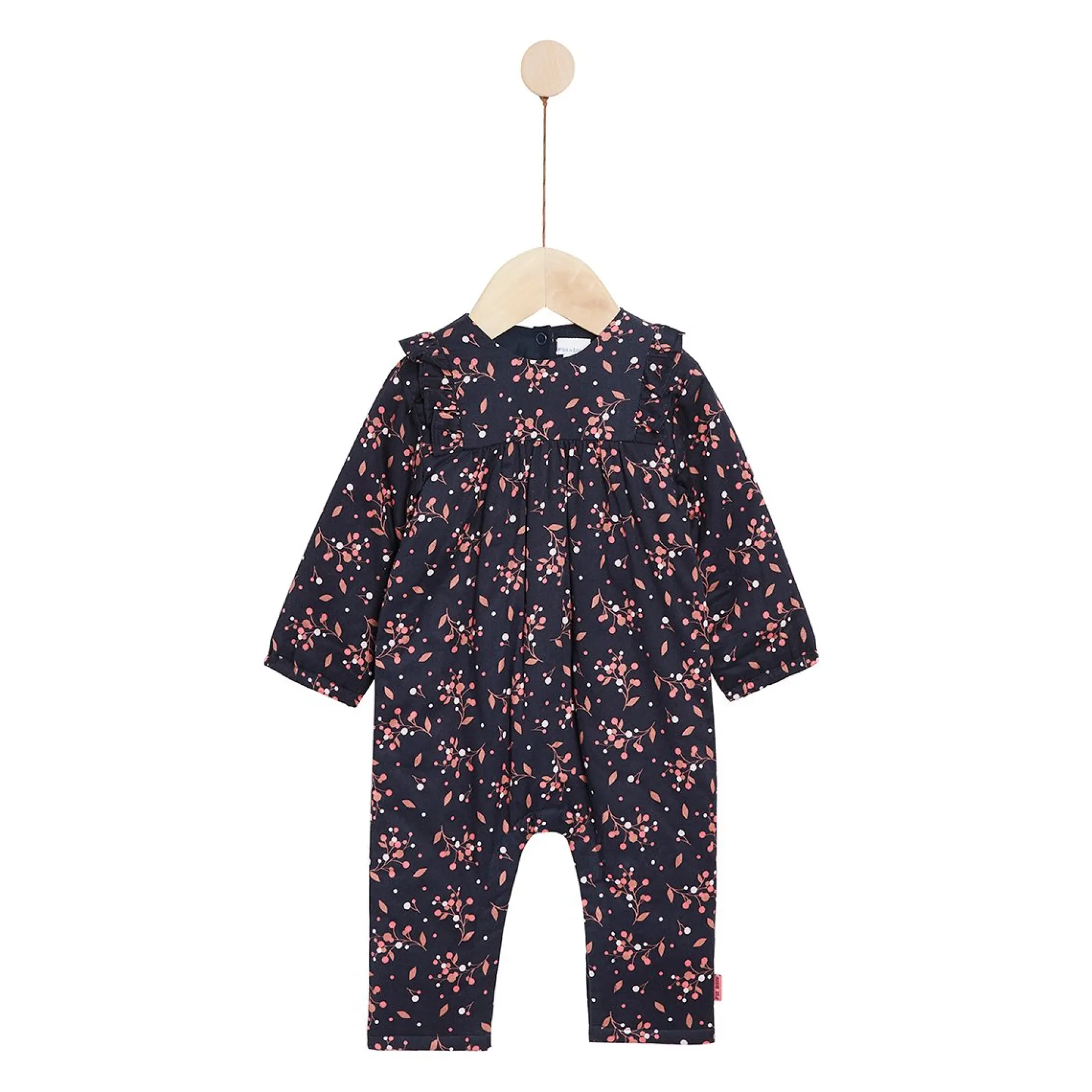 Combinaisons, Salopettes*P'tit bisou Lovely Capucine Combilongue en twill 1 mois de Print Capucine