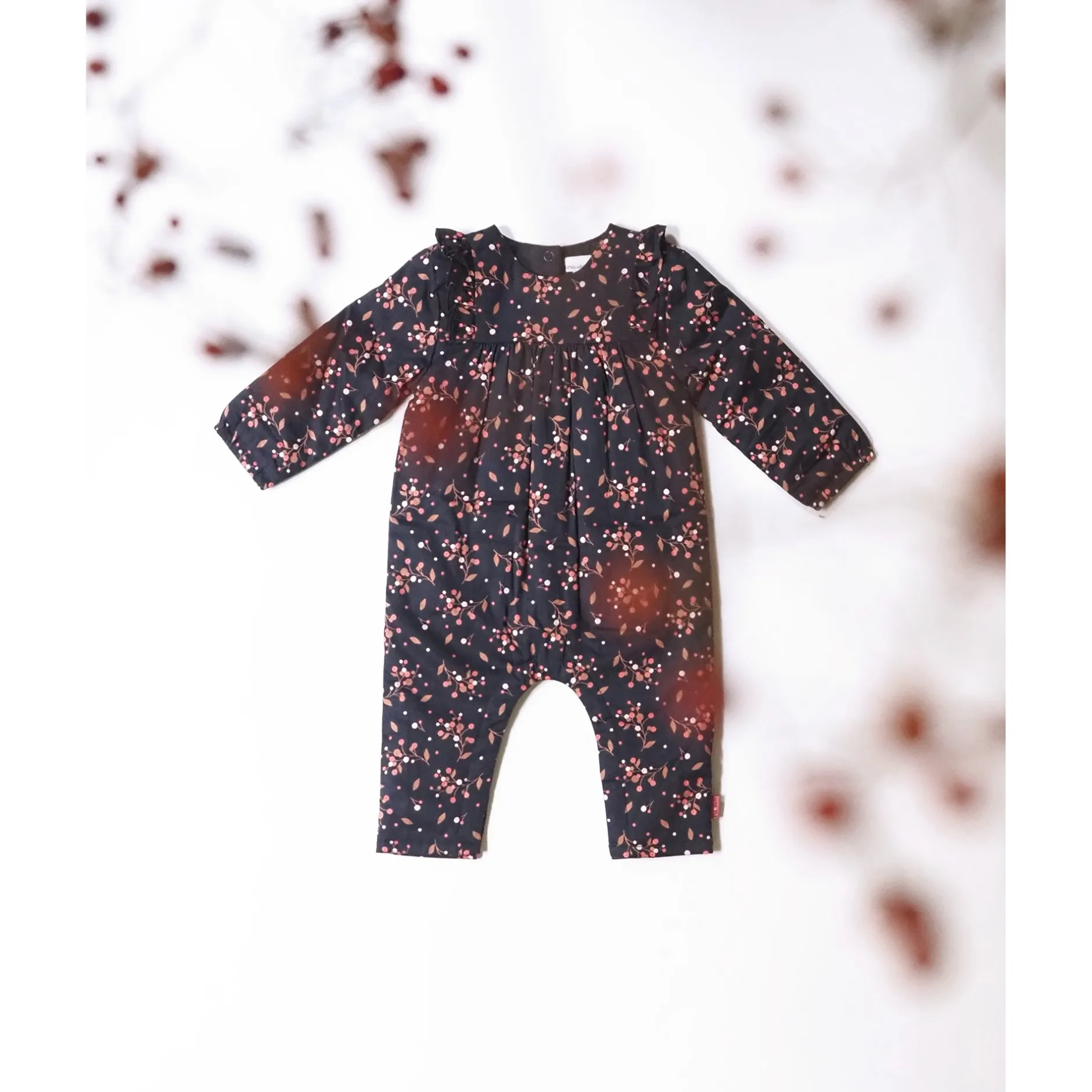 Combinaisons, Salopettes*P'tit bisou Lovely Capucine Combilongue en twill 1 mois de Print Capucine