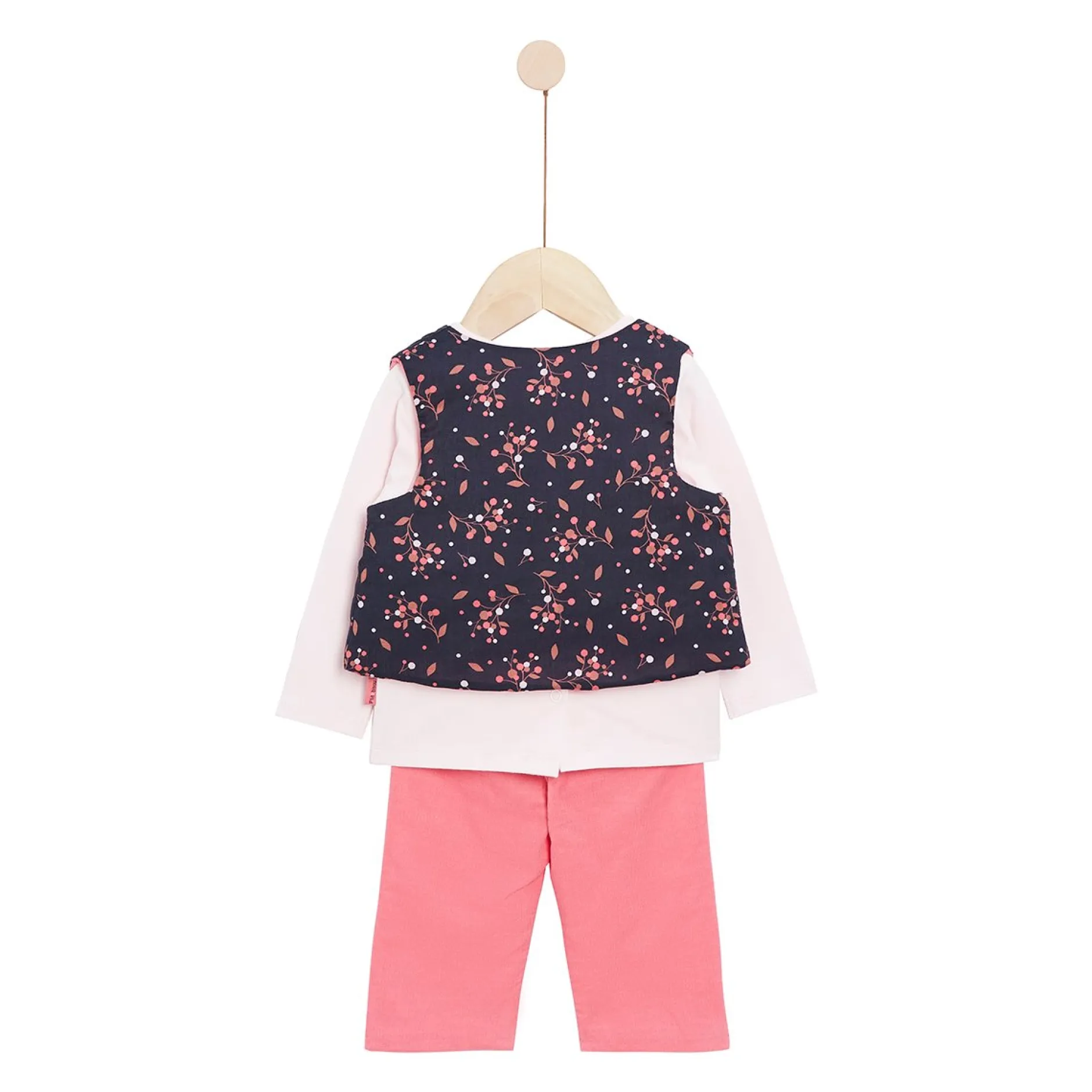Vestes, Manteaux, Pilotes|Pantalons, Shorts, Leggings*P'tit bisou Lovely Capucine Ensemble 3 pièces 1 mois de Pink Capucine