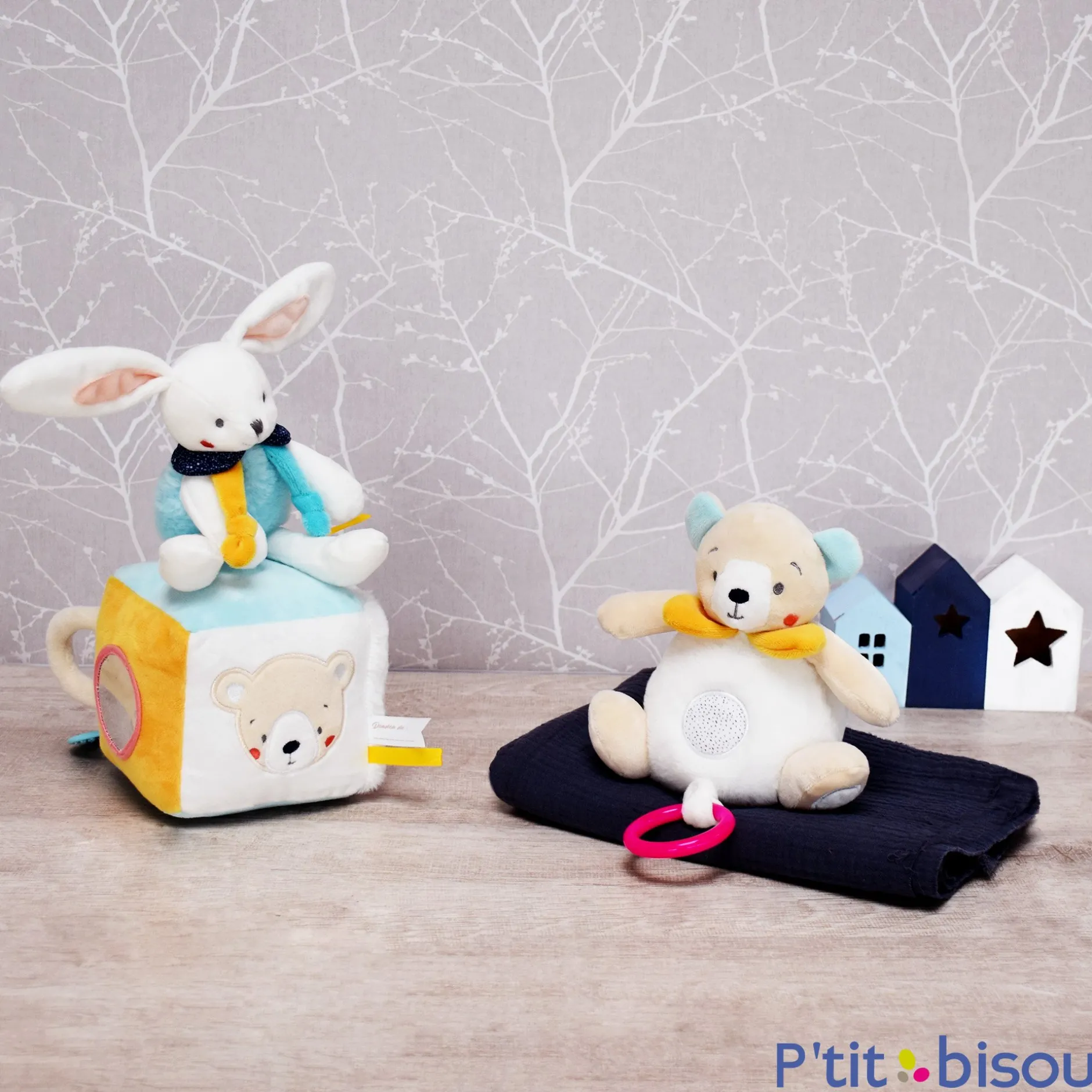 Peluches Musicales*P'tit bisou Lulu & Maël peluche musicale de Ours