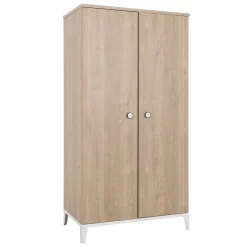 Armoires 2 Portes*Galipette Marcel armoire 2 portes de Chêne blond/Blanc
