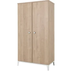 Armoires 2 Portes*Galipette Marcel armoire 2 portes de Chêne blond/Blanc