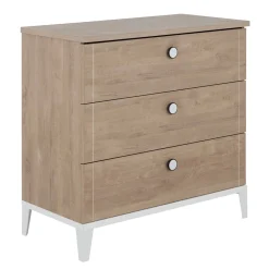 Commodes|Commodes*Galipette Marcel commode 3 tiroirs de Chêne blond/Blanc