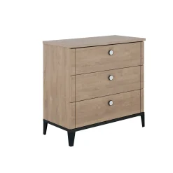 Commodes|Commodes*Galipette Marcel commode 3 tiroirs de Chêne blond/Noir