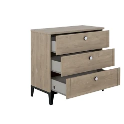 Commodes|Commodes*Galipette Marcel commode 3 tiroirs de Chêne blond/Noir